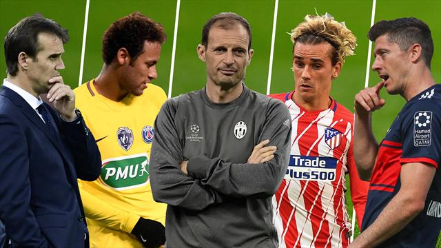 Lopetegui, Neymar, Allegri, Griezmann y Lewandowski, los nombres del día Lopetegui, Neymar, Allegri, Griezmann y Lewandowski, los nombres del día