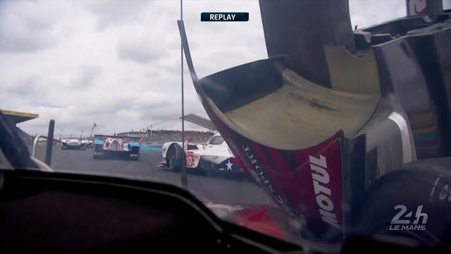 Prima curva e primo incidente: Andre Lotterer sbaglia l'ingresso e si scontra con la Dragonspeed Prima curva e primo incidente: Andre Lotterer sbaglia l'ingresso e si scontra con la Dragonspeed