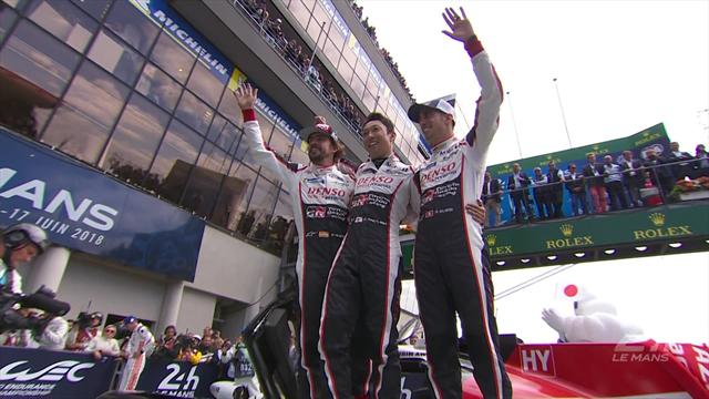 Alonso, Buemi and Nakajima celebrate in style after Le Mans victory Alonso, Buemi and Nakajima celebrate in style after Le Mans victory