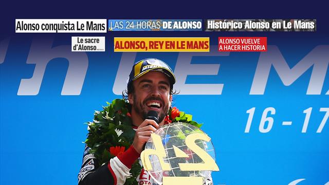 Las portadas celebran otro éxito de Fernando Alonso Las portadas celebran otro éxito de Fernando Alonso