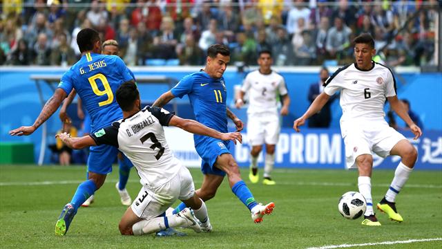 Coutinho-Neymar nel recupero: il Brasile soffre ma batte 2-0 (ed elimina) in extremis la Costa Rica