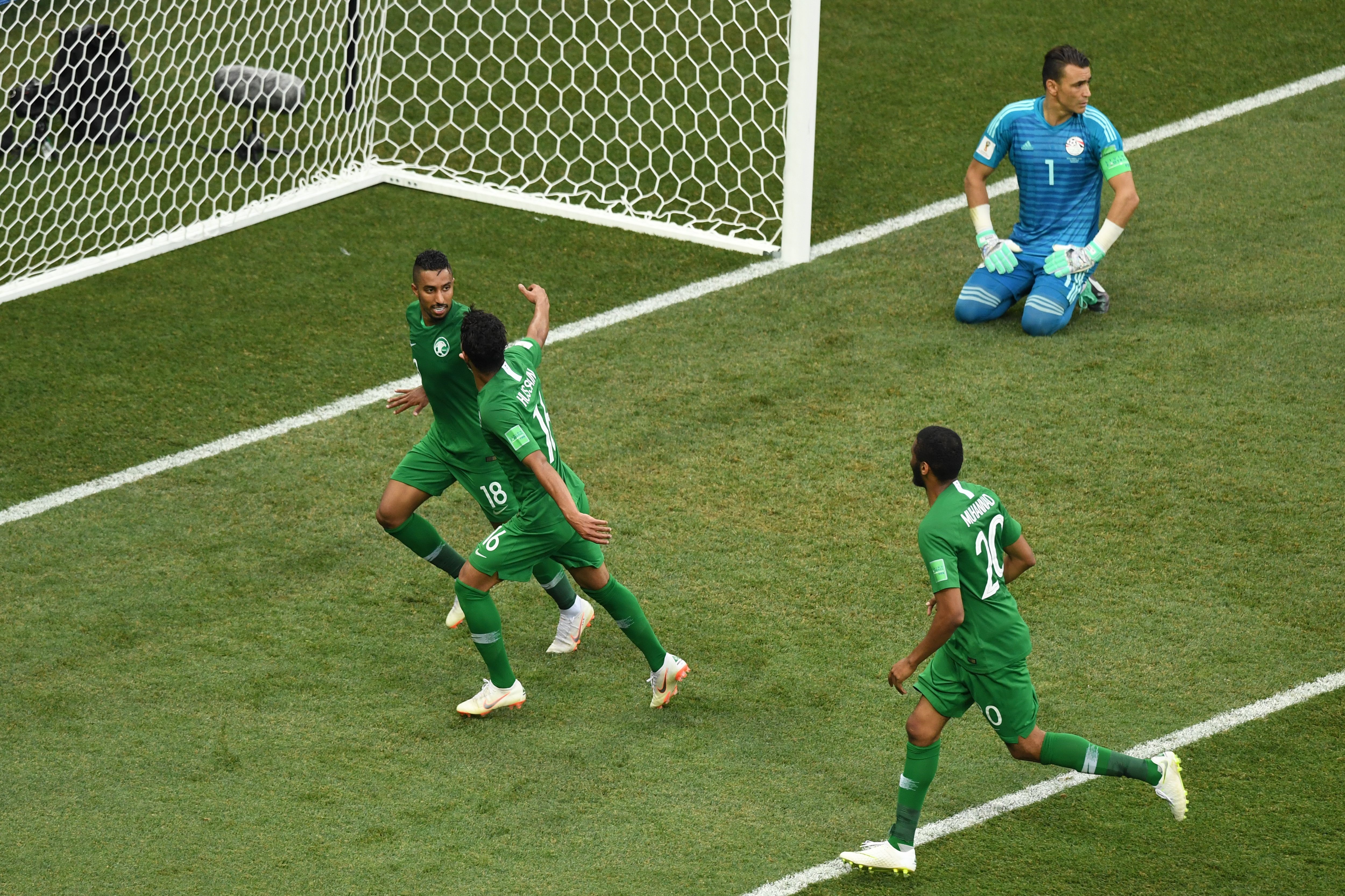 Salem Al-Dawsari buteur pour l'Arabie saoudite contre l'Egypte à la Coupe du monde 2018