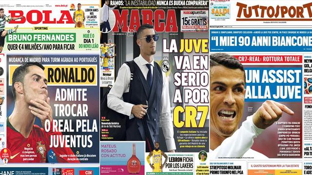 Edicola la Juventus offre 120 milioni a Ronaldo! Il Real smentisce l'offerta per Neymar