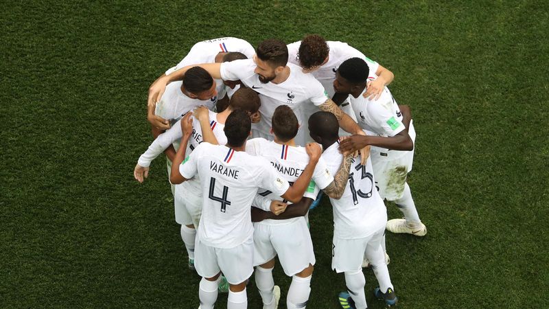 L'équipe de France face à l'Uruguay