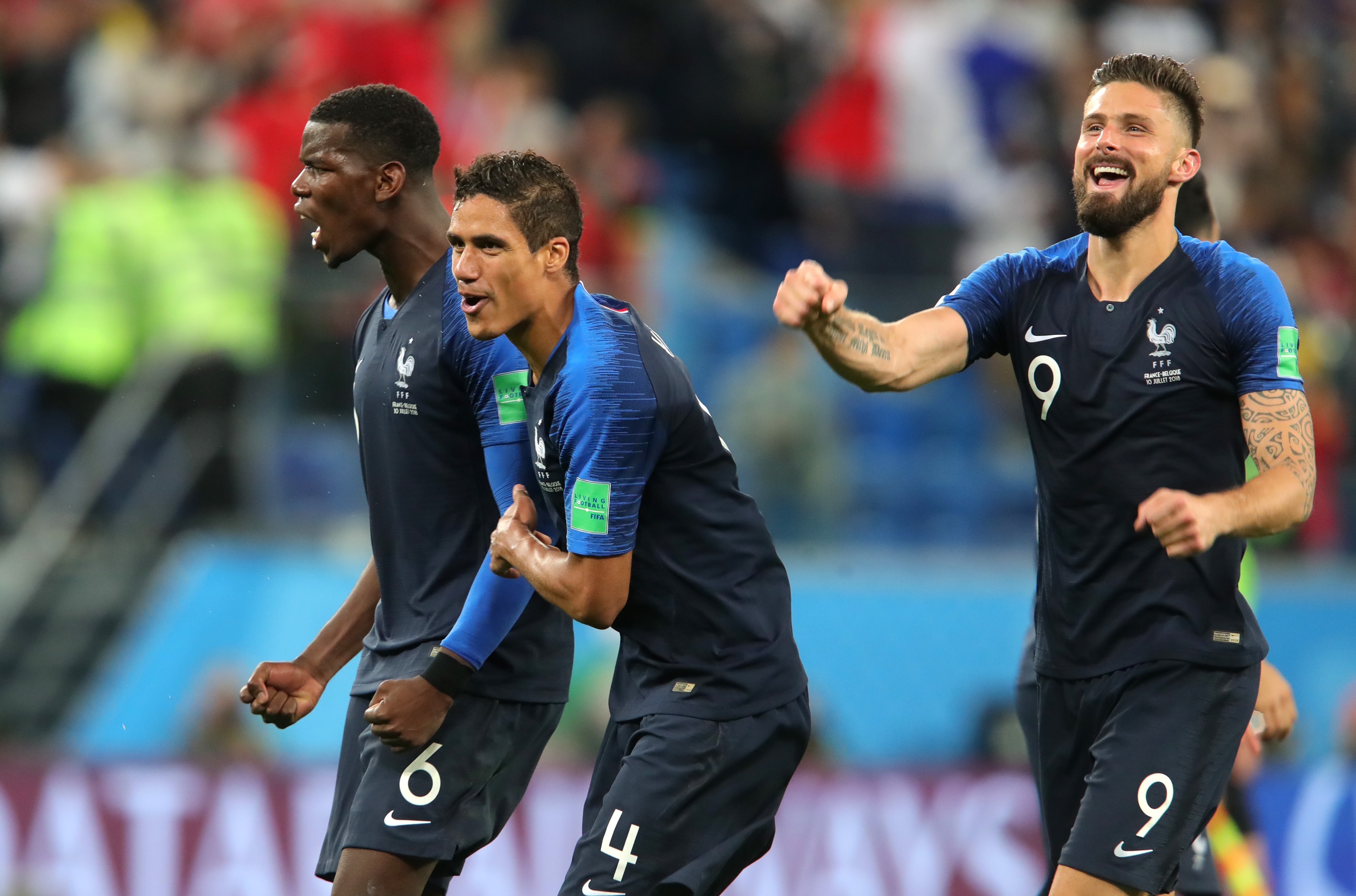 Paul Pogba, Raphaël Varane et Olivier Giroud