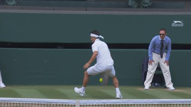 Tweener op Wimbledon! Wat een punt van Kei Nishikori!