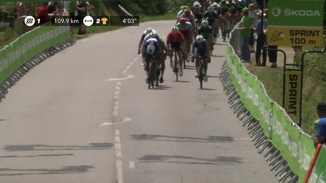 Sagan und Gaviria im Duell beim Zwischensprint Sagan und Gaviria im Duell beim Zwischensprint