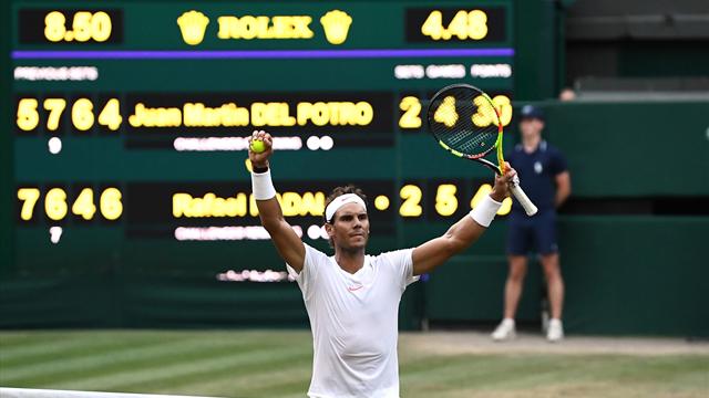 Nadal knokt en knokt en haalt eindelijk weer eens halve finale op Wimbledon