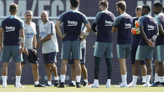 Primer entrenamiento azulgrana de la pretemporada con los 14 disponibles