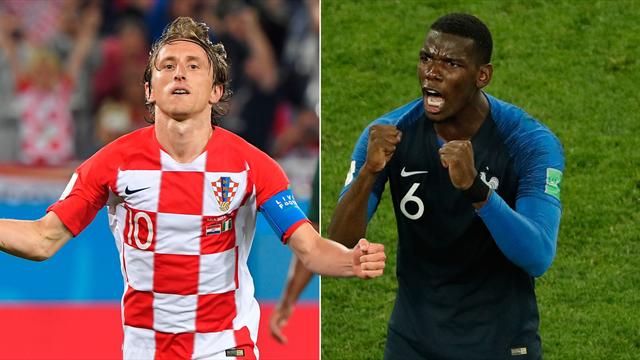 Das große WM-Duell: Pogba gegen Modrić Das große WM-Duell: Pogba gegen Modrić