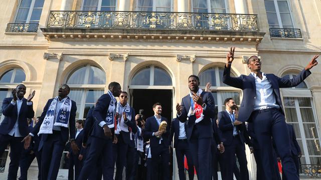 La chanson de Kanté, Mercé, le L de Grizou : Pogba a fait le show autour des Bleus à l'Elysée