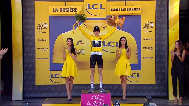 Strahlender Etappensieger: Thomas streift sich Maillot jaune über Strahlender Etappensieger: Thomas streift sich Maillot jaune über