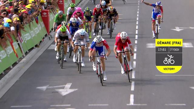 Key Moments of Stage 18: Demare takes bunch-sprint win as Thomas retains yellow jersey Key Moments of Stage 18: Demare takes bunch-sprint win as Thomas retains yellow jersey