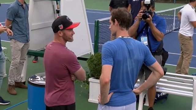 El sorprendente y peculiar compañero de entrenamiento de Andy Murray El sorprendente y peculiar compañero de entrenamiento de Andy Murray