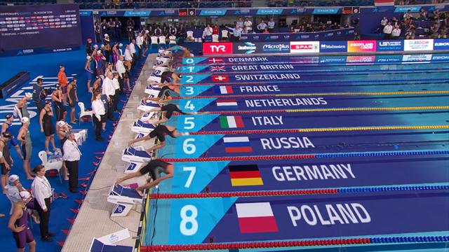 Campeonatos Europeos : Francia gana a Holanda en los 4x100m libre femenino Campeonatos Europeos : Francia gana a Holanda en los 4x100m libre femenino