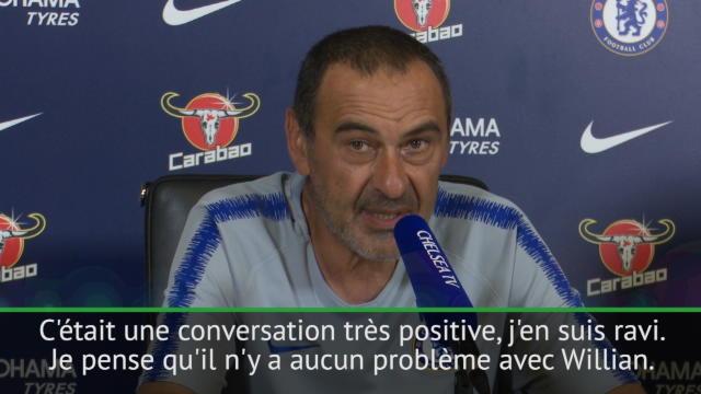 Sarri : "Très confiant pour que Willian reste avec nous" Sarri : "Très confiant pour que Willian reste avec nous"