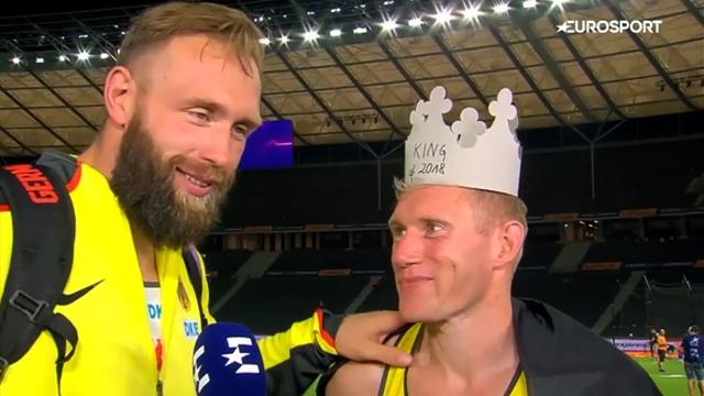 Witzige Szene: Harting platzt in Abele-Interview rein Witzige Szene: Harting platzt in Abele-Interview rein