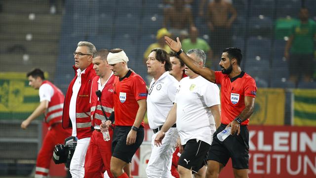 Europa League: un arbitre en sang lors du match Sturm Graz-Larnaca Europa League: un arbitre en sang lors du match Sturm Graz-Larnaca