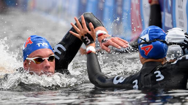 Les Bleu(e)s bronzé(e)s sur le relais mixte en eau libre