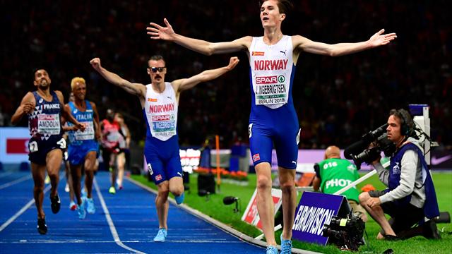 5000 m: Norweger Jakob Ingebrigtsen gewinnt zweites Gold - Bruder Henrik auf Platz zwei