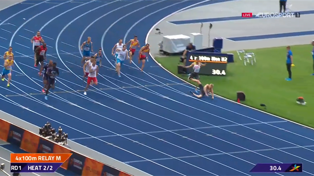 Les Bleus en finale du relais 4x100m, l'Allemagne à terre Les Bleus en finale du relais 4x100m, l'Allemagne à terre