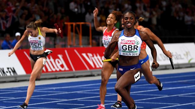 Asher-Smith lands third gold with brilliant anchor leg in 4x100m relay Asher-Smith lands third gold with brilliant anchor leg in 4x100m relay