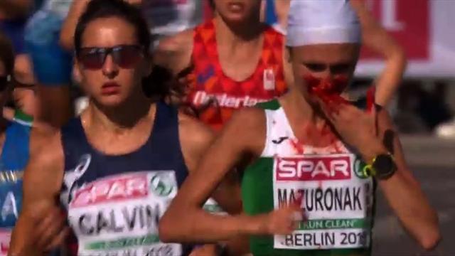 Der blutige Marathon-Sieg der Volha Mazuronak Der blutige Marathon-Sieg der Volha Mazuronak