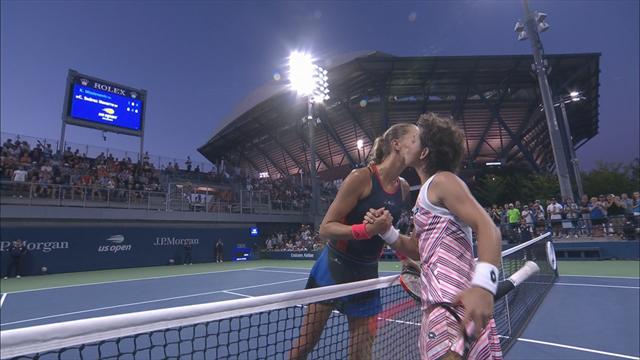 Malgré un break d’avance dans la 3e manche, Mladenovic n’a pas pu vaincre Suarez Navarro