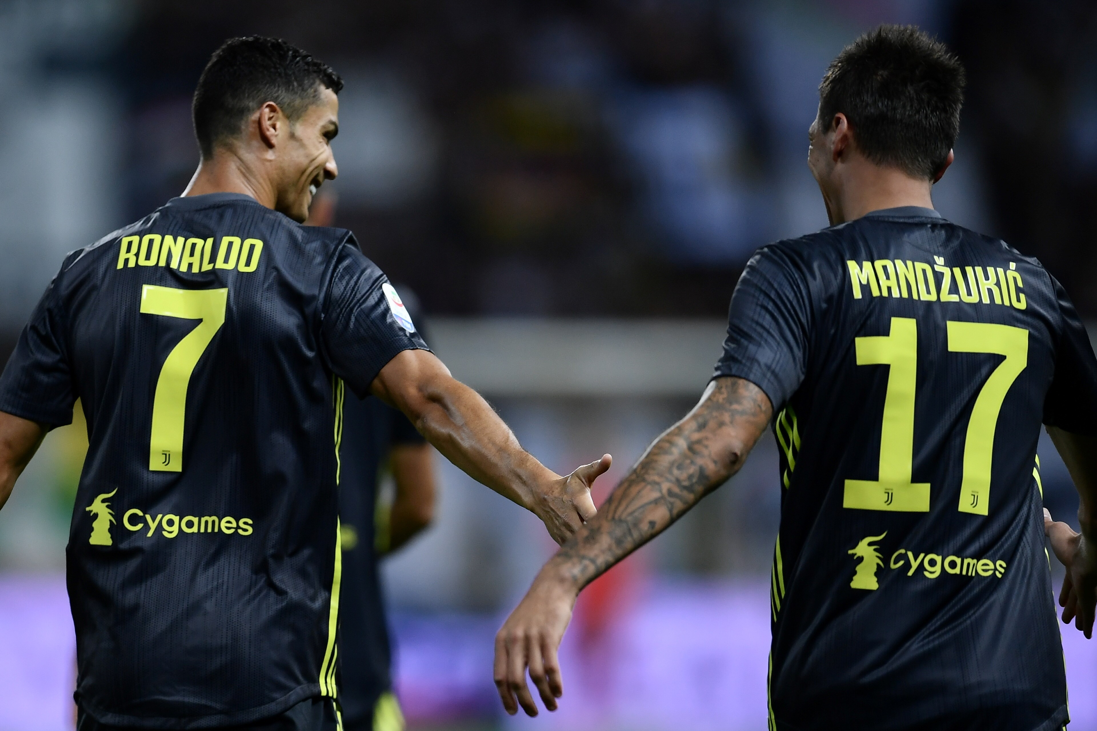 Cristiano Ronaldo et Mario Mandzukic lors de Parme - Juventus en Serie A 2018/2019