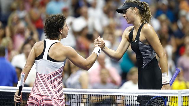Sharapova beaten by birthday girl Suarez Navarro in New York