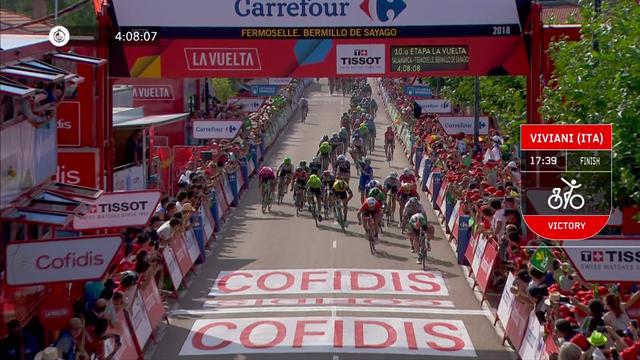 La Vuelta 2018 (10ª etapa): Un rosario de pinchazos y otra victoria de Viviani La Vuelta 2018 (10ª etapa): Un rosario de pinchazos y otra victoria de Viviani