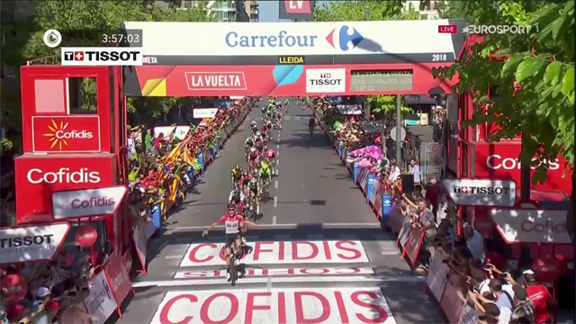 Stupendo finale alla Vuelta: impresa del fuggitivo Wallays che resiste e batte Sagan e Viviani Stupendo finale alla Vuelta: impresa del fuggitivo Wallays che resiste e batte Sagan e Viviani