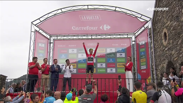Yates celebrates Vuelta glory on the podium Yates celebrates Vuelta glory on the podium