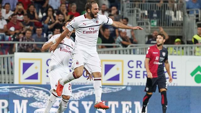 Higuan si sblocca, ma il Milan non espugna la Sardegna Arena: 1-1 a Cagliari