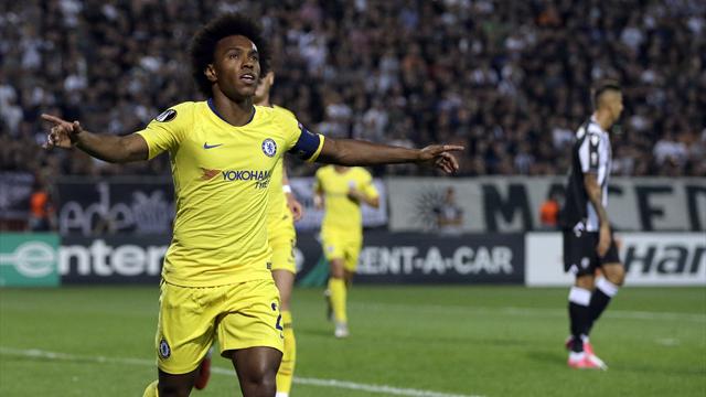 Höjdpunkter: Willian enda målskytt mot PAOK när Chelsea vann Höjdpunkter: Willian enda målskytt mot PAOK när Chelsea vann
