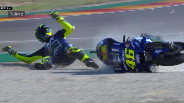 La chute de Rossi, symbole de la déconfiture des Yamaha La chute de Rossi, symbole de la déconfiture des Yamaha