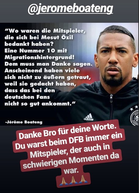 Instagram: Özil dankt Boateng