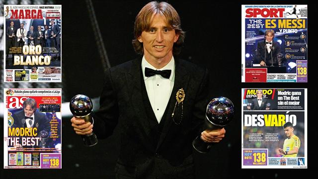 The Best 2018: No todas las portadas encumbran a Modric como el Mejor The Best 2018: No todas las portadas encumbran a Modric como el Mejor