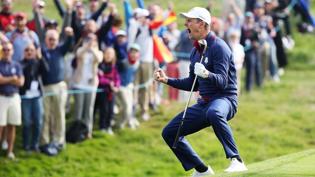 Une approche depuis le rough pour le birdie : Justin Rose a sorti un des coups de la matinée !