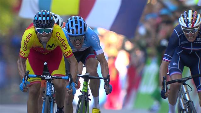 Watch Valverde outsprint Dumoulin, Bardet and Woods to become World Champion Watch Valverde outsprint Dumoulin, Bardet and Woods to become World Champion