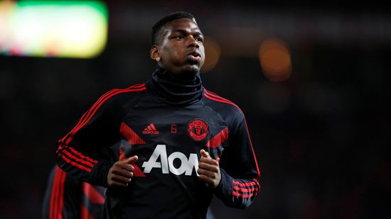 Manchester United's Paul Pogba during the warm up before the match