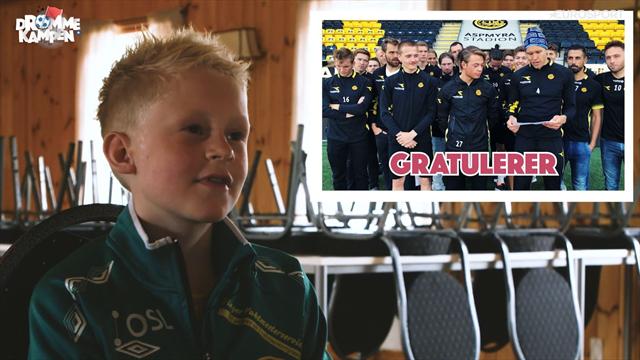 Drømmekampen: Fredrik August (10) får overraskende videohilsen fra favorittklubben Drømmekampen: Fredrik August (10) får overraskende videohilsen fra favorittklubben