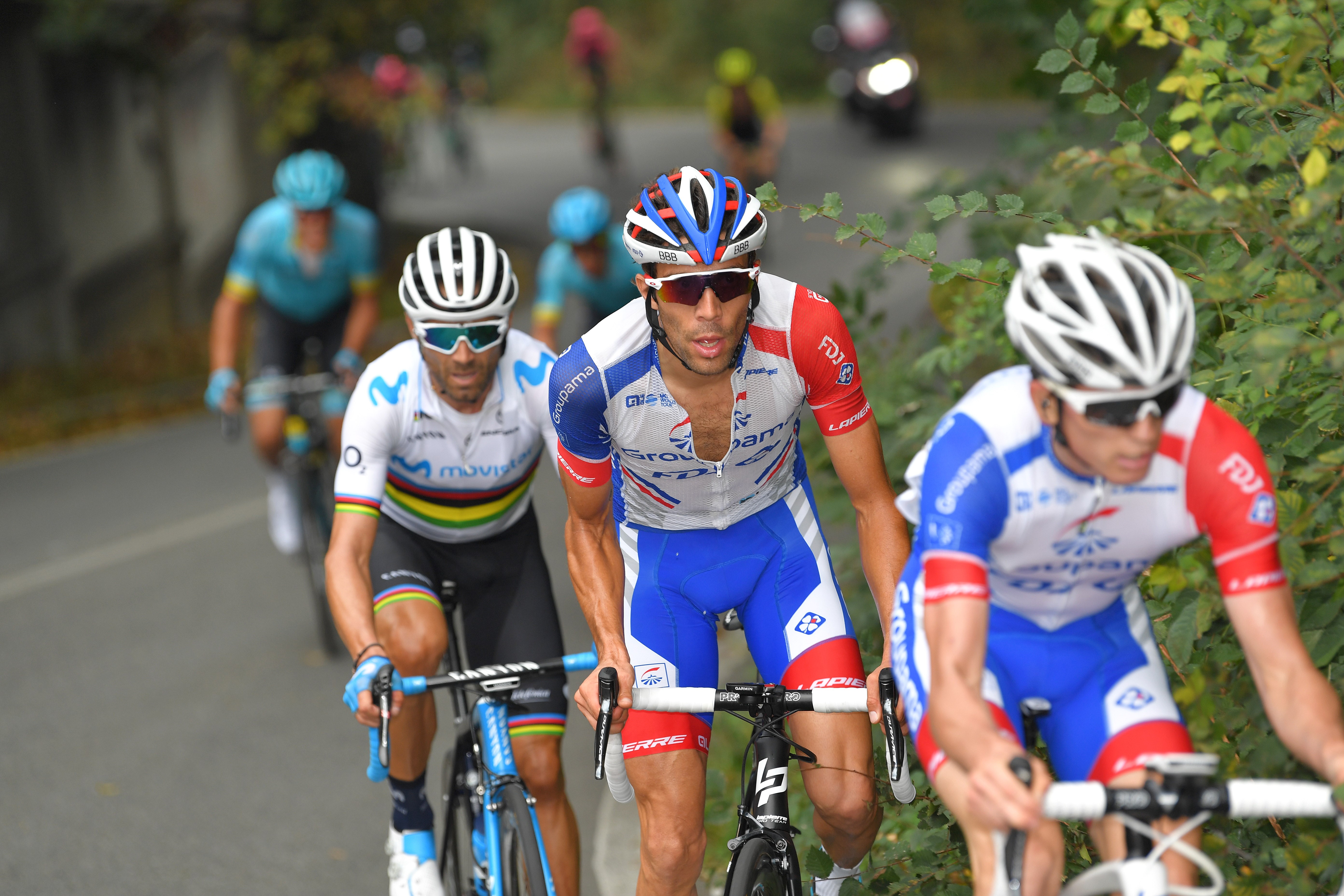 Alejandro Valverde, Thibaut Pinot et David Gaudu lors de Milan-Turin 2018