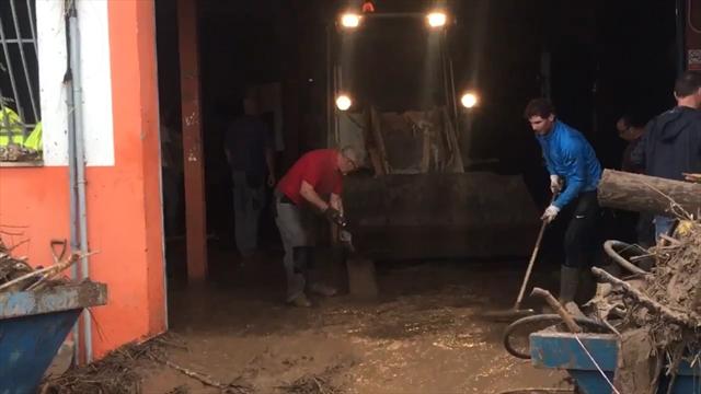 Nadal helps with clean-up operation following Majorca flooding