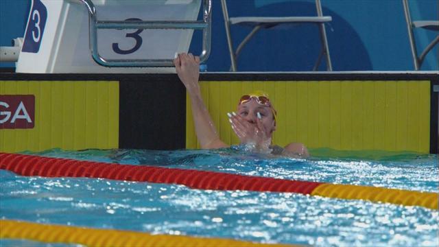 Junevik triumphs in women's 50m butterfly Junevik triumphs in women's 50m butterfly