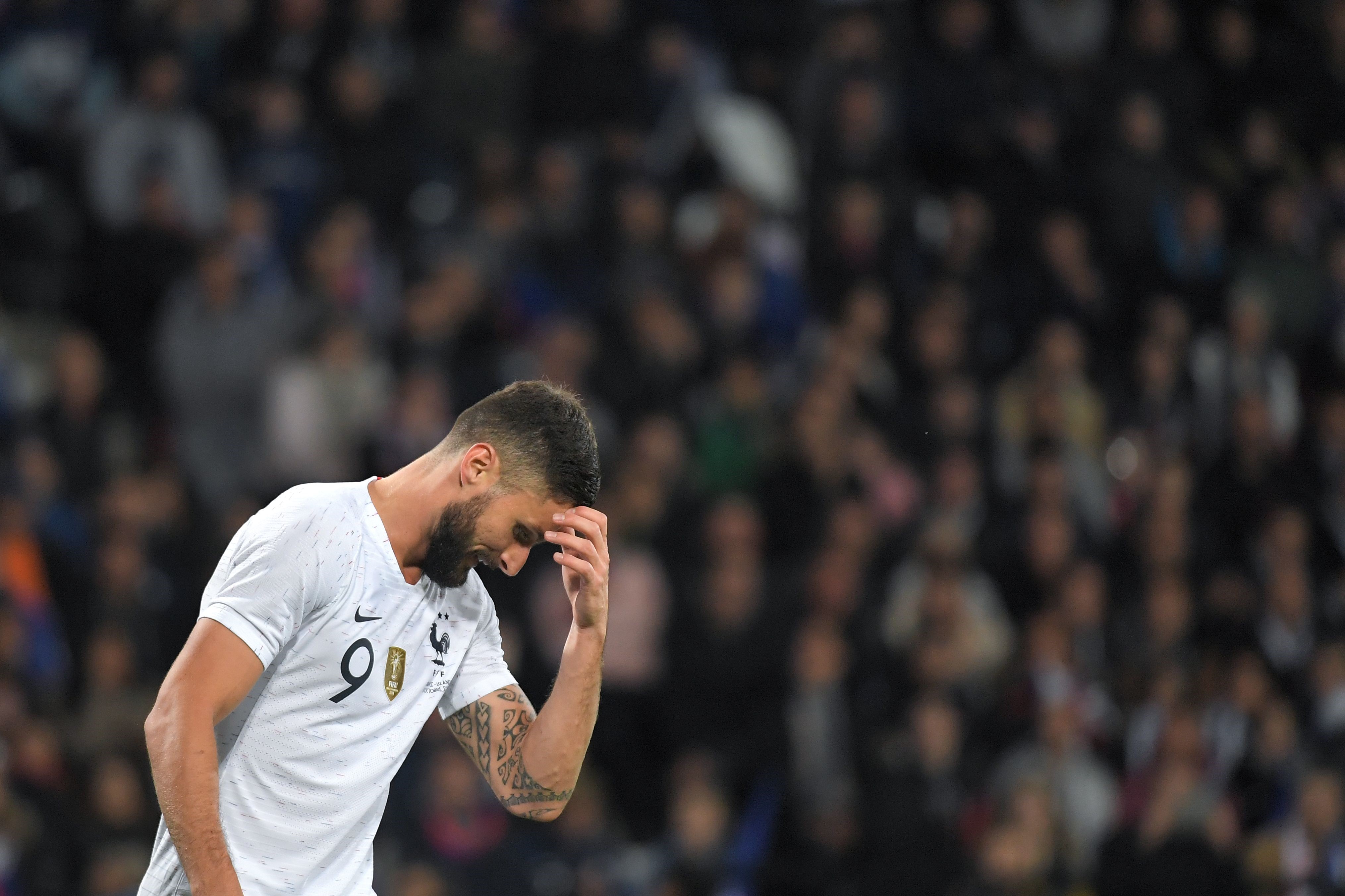 Olivier Giroud lors de France-Islande