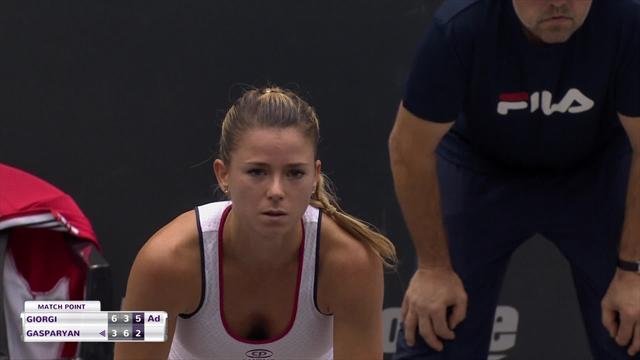 Relief for pocket-rocket Giorgi after making it through a 'tough match' Relief for pocket-rocket Giorgi after making it through a 'tough match'