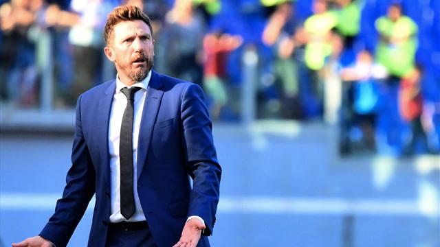 Di Francesco: "Mi fa incazzare uscire con la testa dalla partita. La Juventus? È superiore" Di Francesco: "Mi fa incazzare uscire con la testa dalla partita. La Juventus? È superiore"