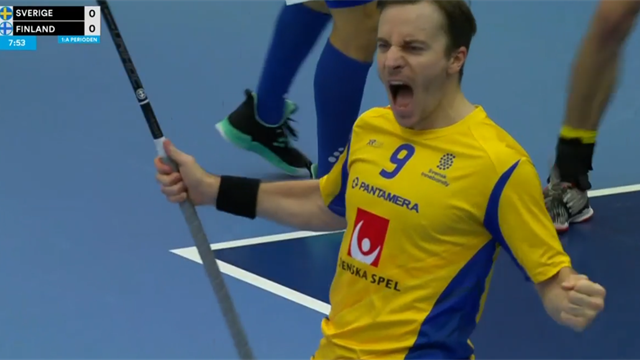 Stort jubel när Sverige tar ledningen mot Finland Stort jubel när Sverige tar ledningen mot Finland
