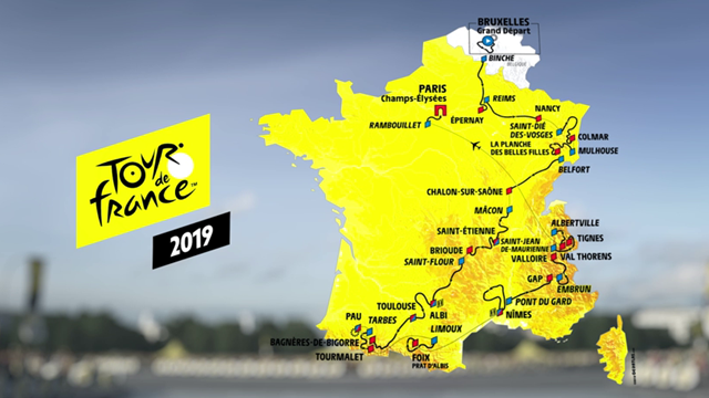 Tour 2019: Die Strecke in der 3D-Animation Tour 2019: Die Strecke in der 3D-Animation